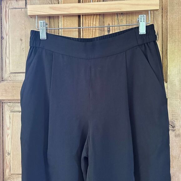 AllSaints US 2 / UK 6 Black Koro Trousers Slim Leg Elastic Waist - Picture 2 of 10